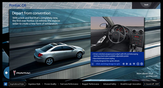 GM eBooklet: individual vehicle sections include media such as Quicktime VR
