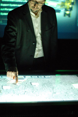 table and presentation screen