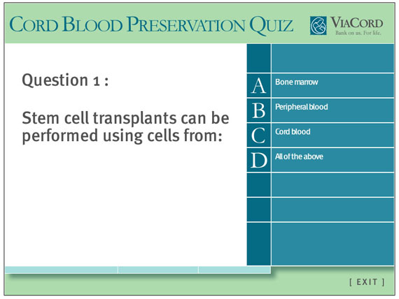 Director-based quiz tests the viewer's knowledge of facts presented in the piece, corrects errors, and transmits results to ViaCord's server.
